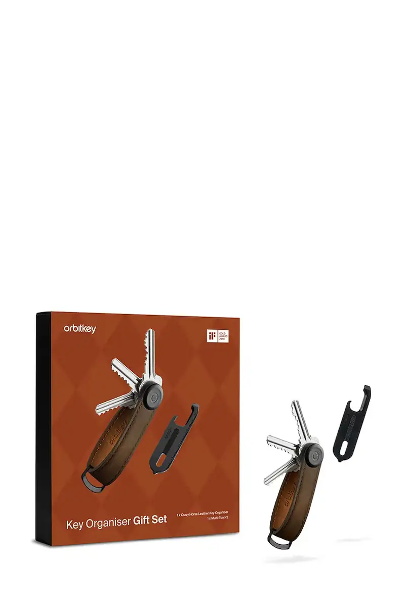 set regalo organizer per le chiavi e multiutensile Crazy Horse colore marrone miniatura 4