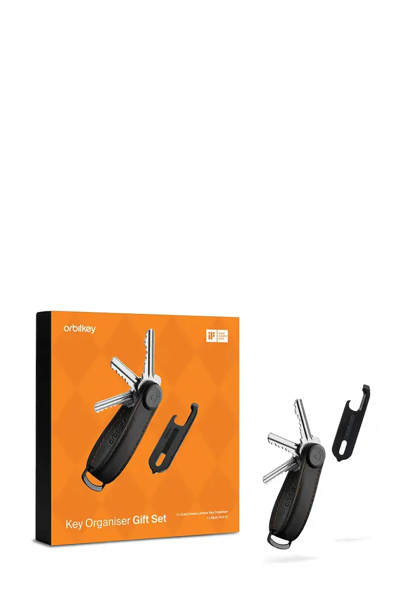 set regalo organizer per le chiavi e multiutensile Crazy Horse colore nero miniatura 4