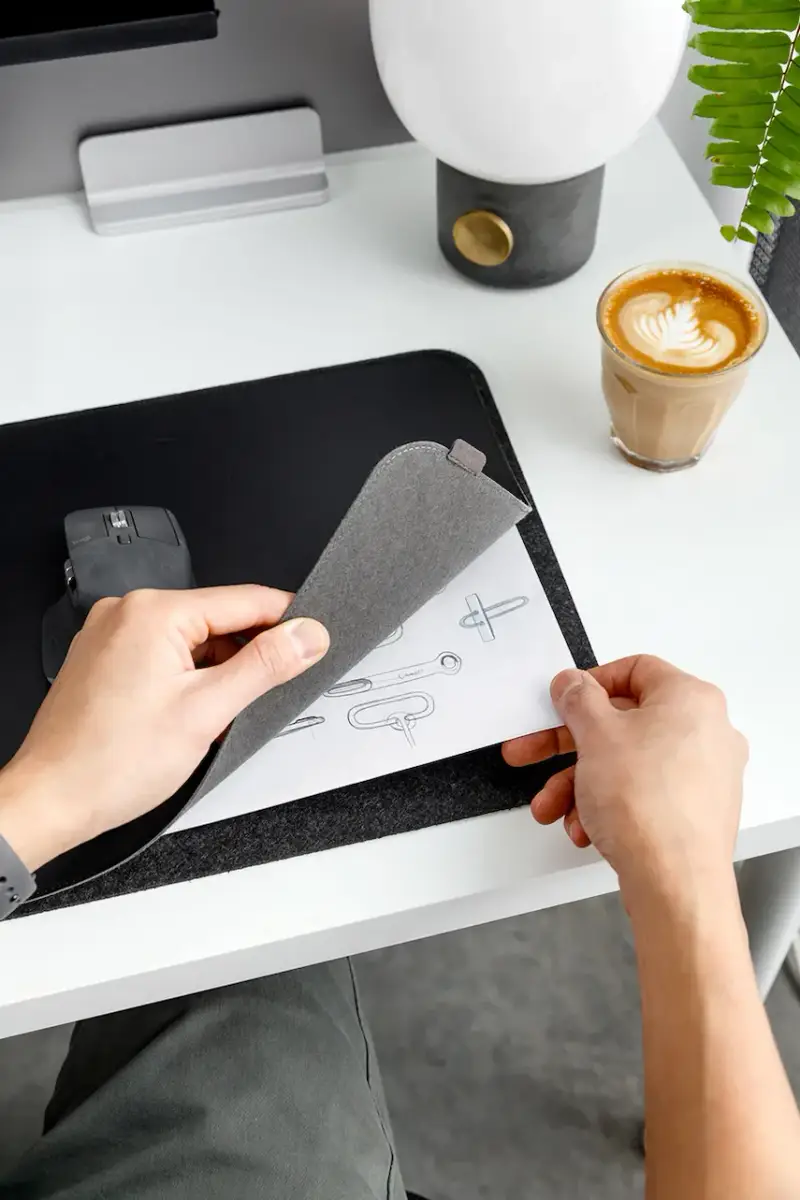 tappetino da scrivania Slim Black 80 x 31 x 0, 5 cm colore nero miniatura 4