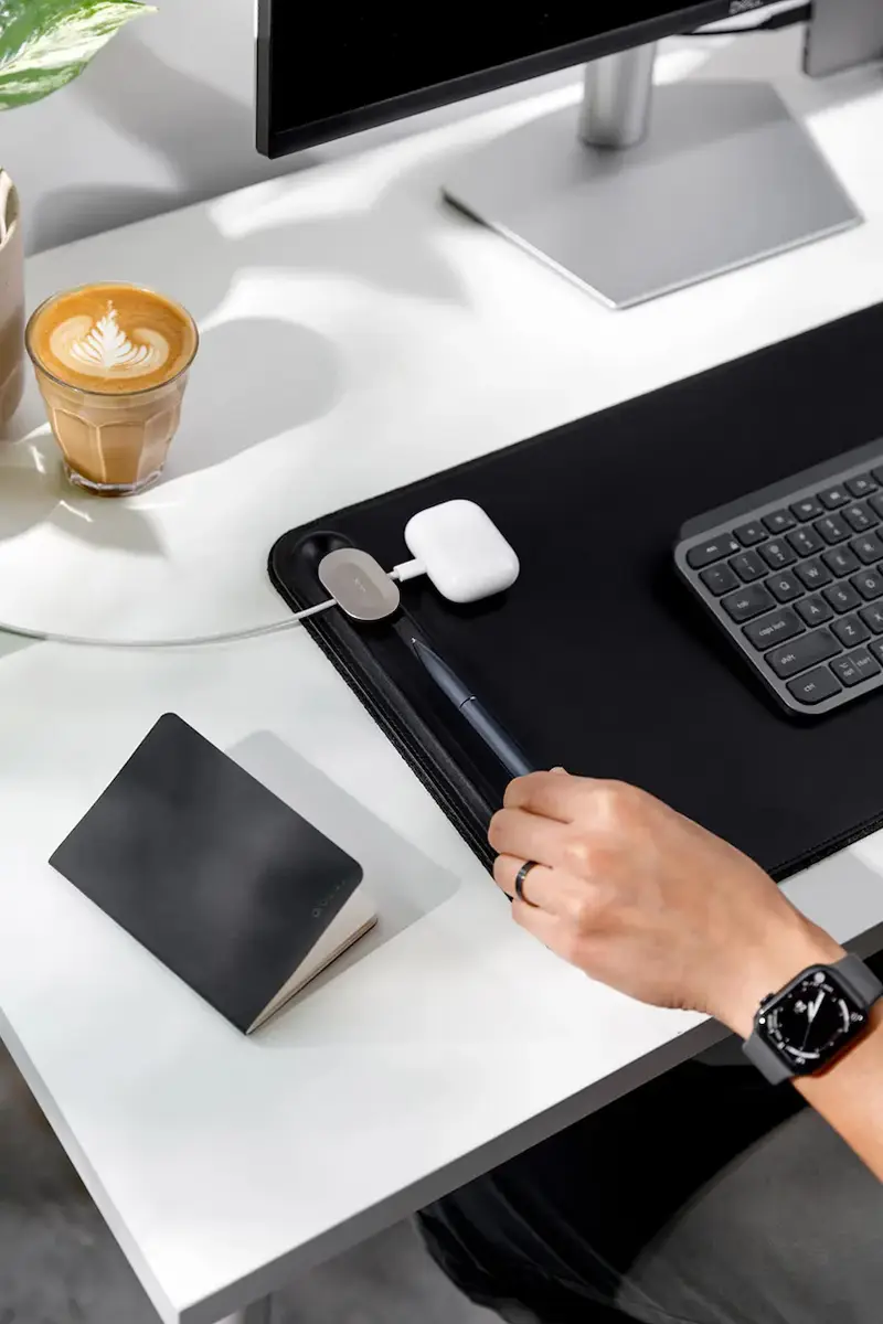 tappetino da scrivania Slim Black 80 x 31 x 0, 5 cm colore nero miniatura 5