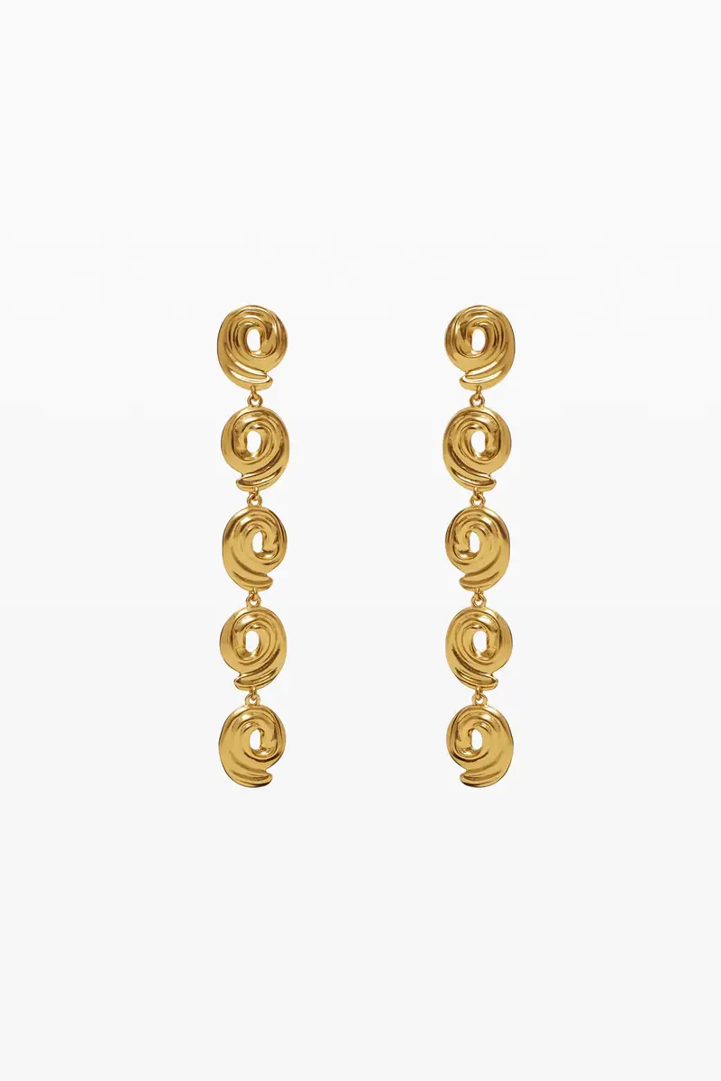 Orecchini a cascata con spirali placcati oro Zalio