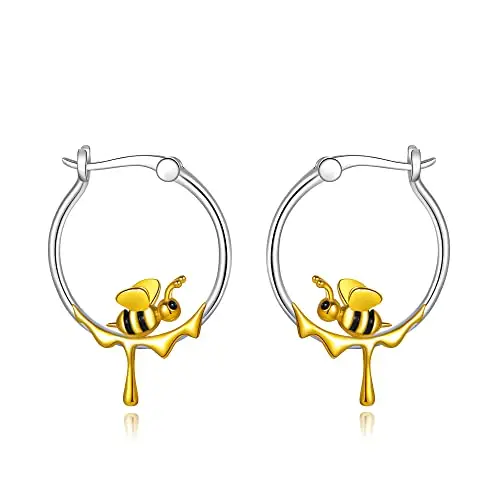 Orecchini Ape Creoli In Argento 925 Gioielli Animali Regalo Per Signore Ragazze
