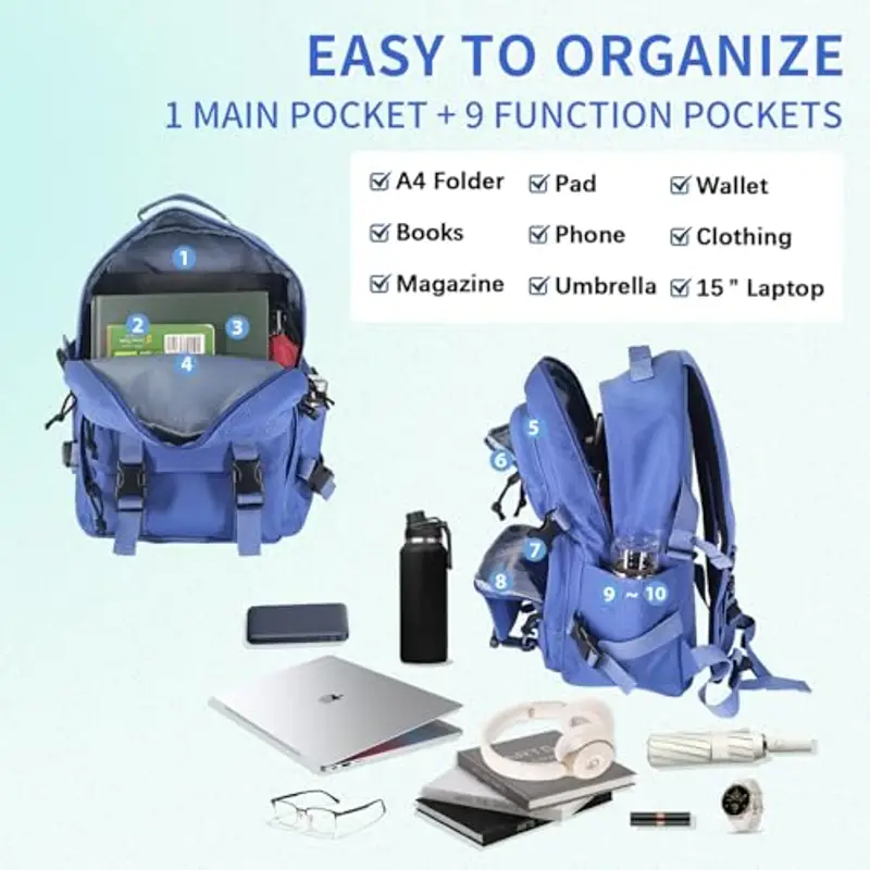 Oreunik Zaino da viaggio Uomo Blu 1600883 miniatura 2