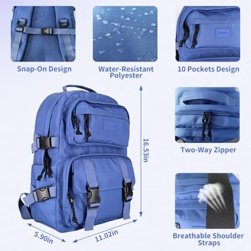 Oreunik Zaino da viaggio Uomo Blu 1600883 miniatura 3