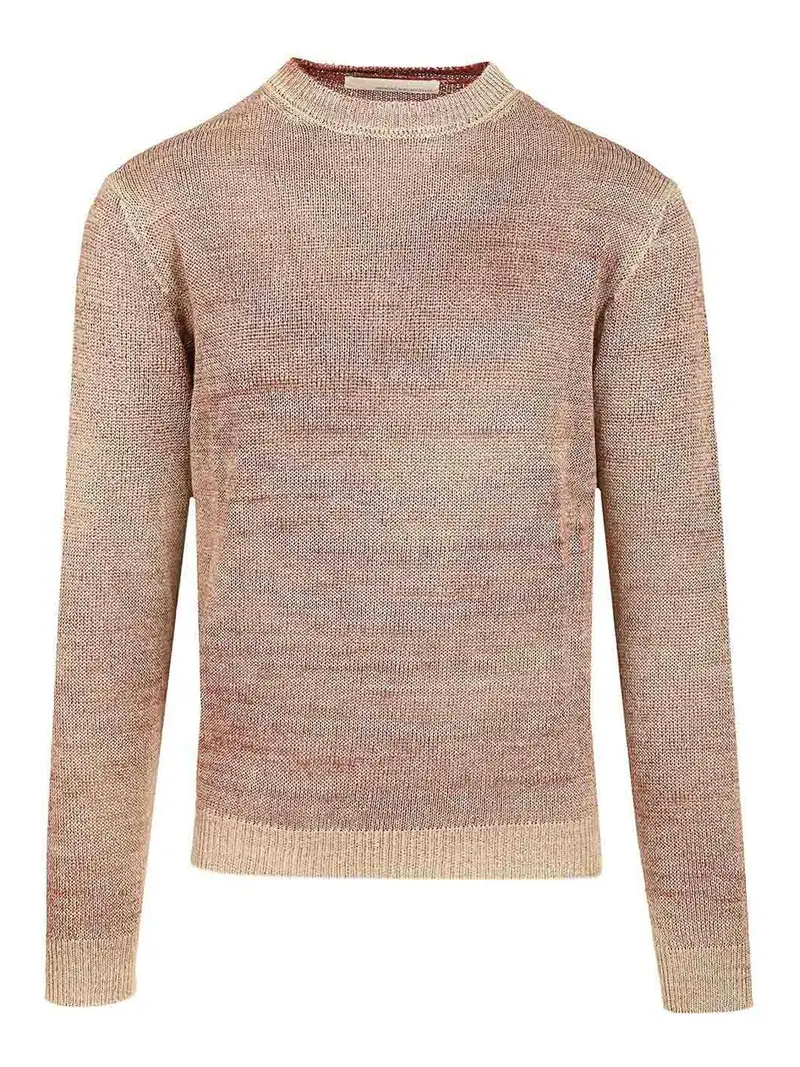 Maglione a schiera di lino pesante Rosso