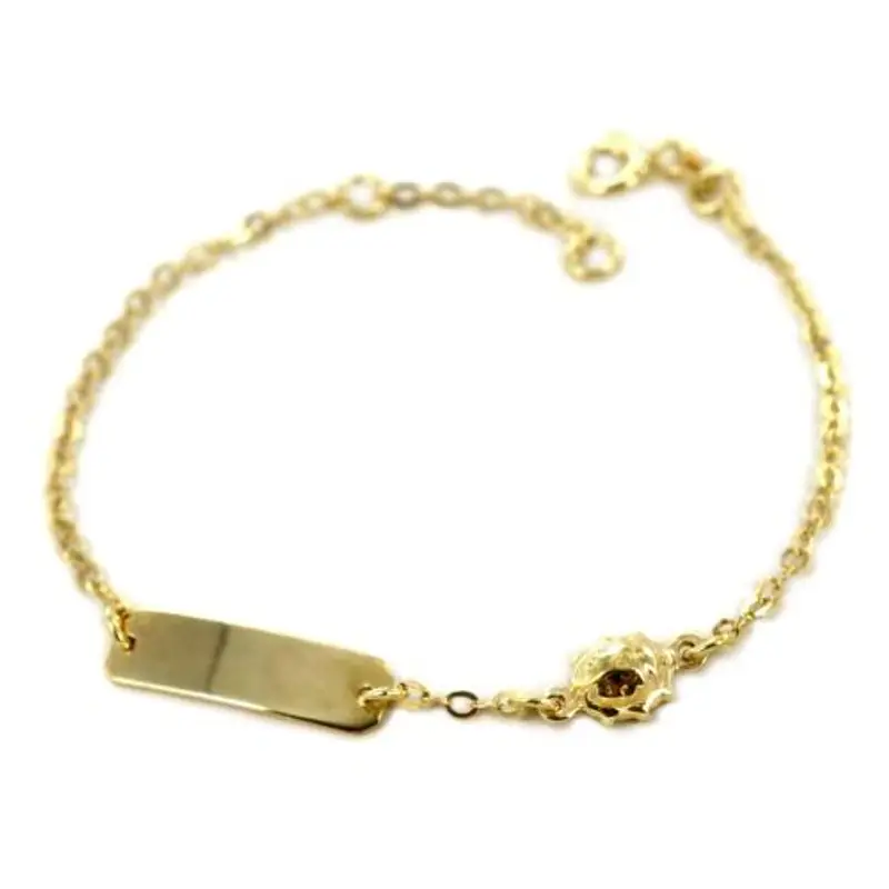 bracciale da bambino con targhetta in or 9 kt con cocccinella