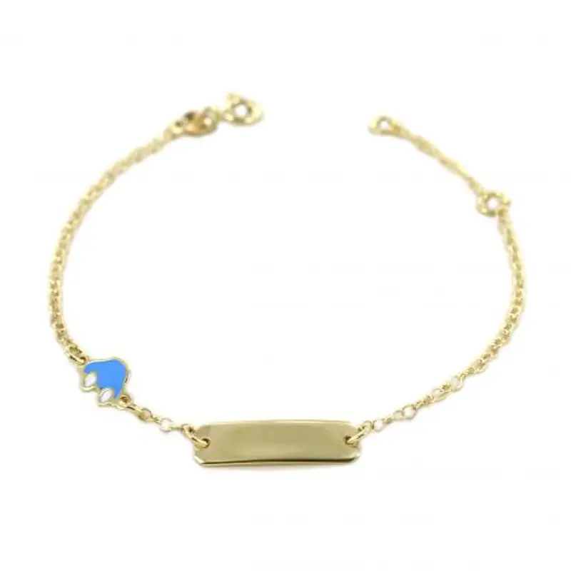 bracciale da bambino con targhetta in oro 9 kt e macchinina