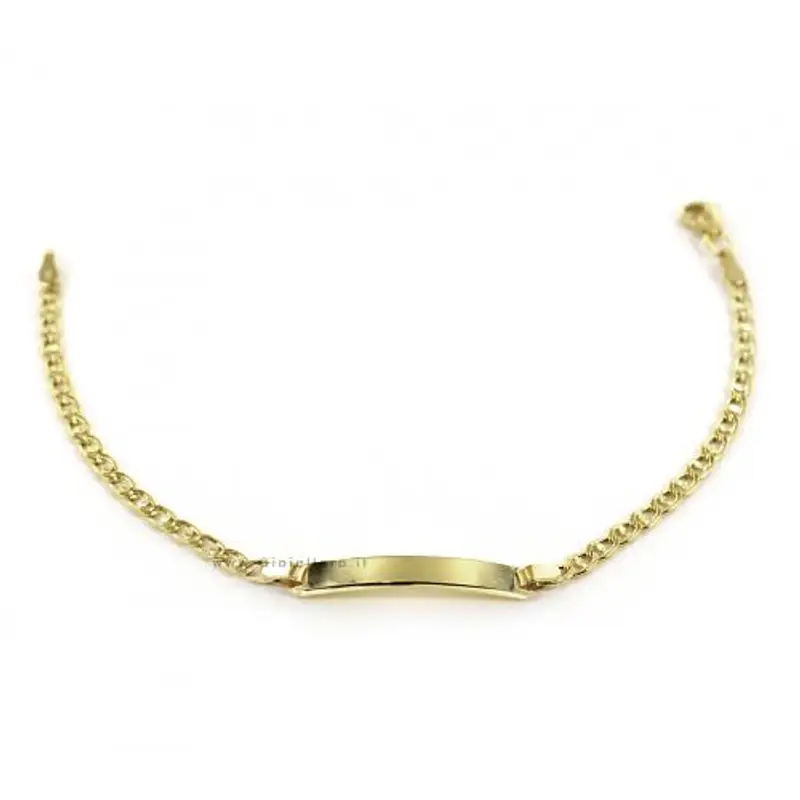 bracciale da bambino con targhetta in oro 9 kt