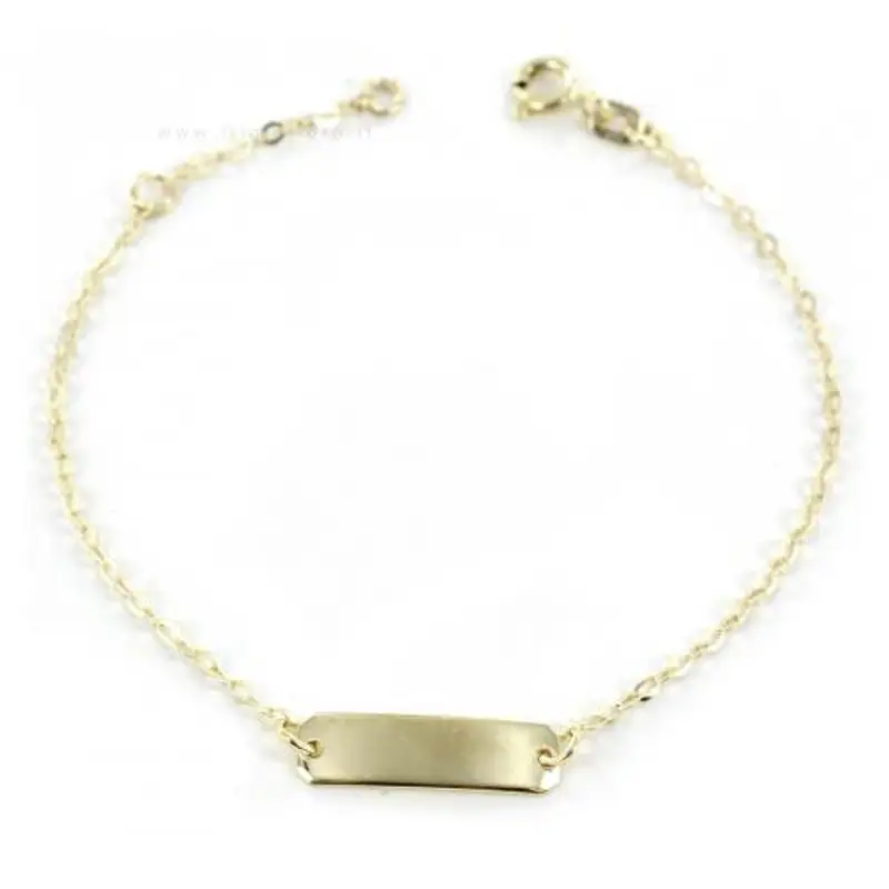 bracciale da bambino con targhetta in oro 9kt