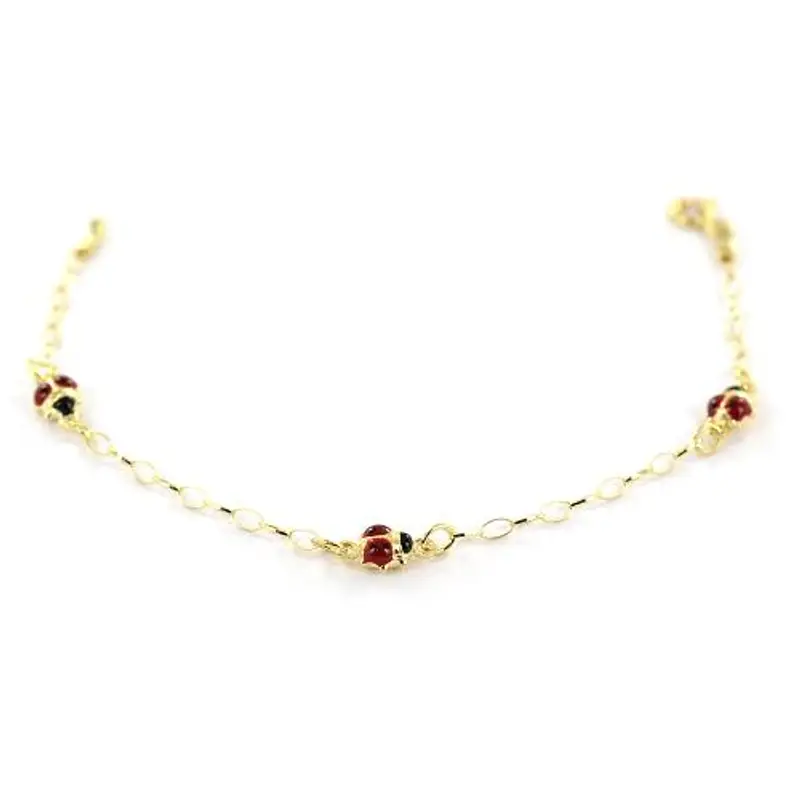 bracciale da bambino in oro giallo e smalti - coccinelle
