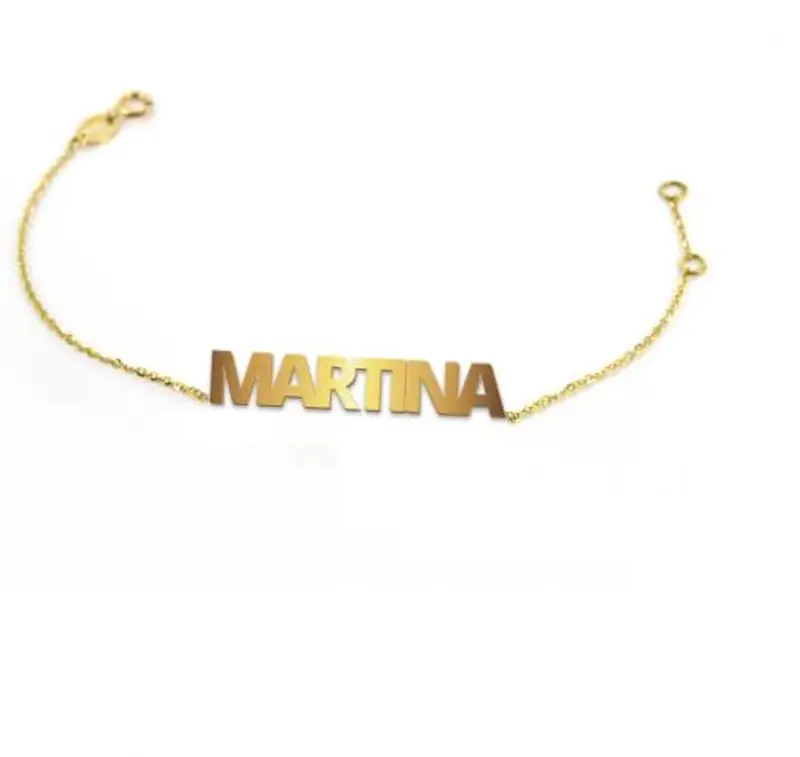 bracciale da bambino personalizzato con nome in oro giallo