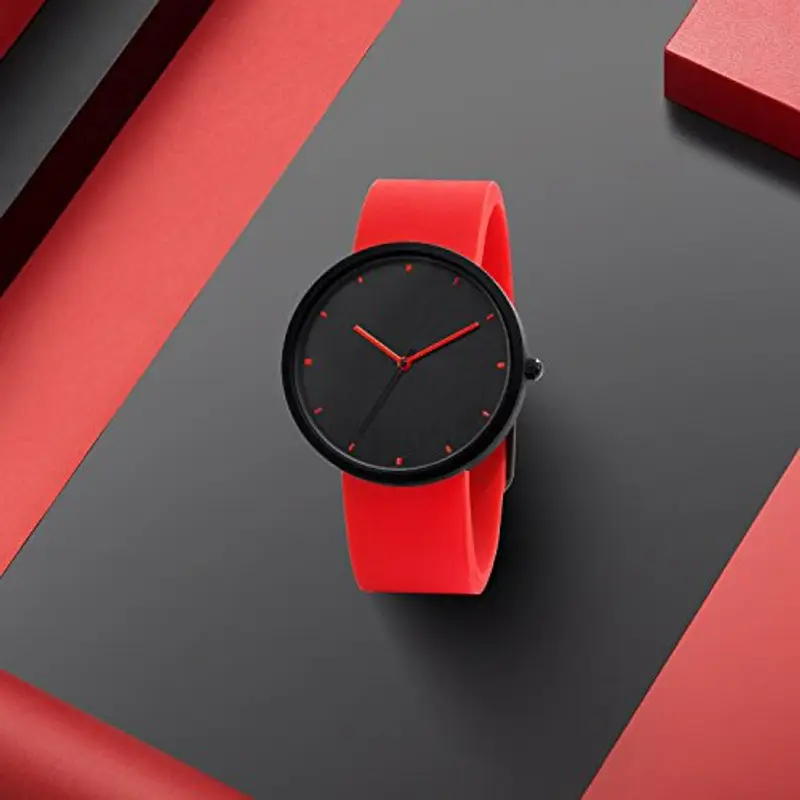Orologi donna da Polso Sportivo con Cinturino in Silicone Rosso miniatura 3