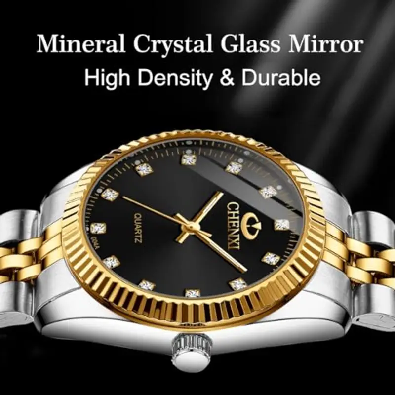 Orologio analogico da donna al quarzo con cinturino in acciaio inossidabile, classico ed elegante orologio da donna con miniatura 3