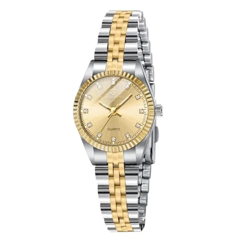 Orologio analogico da donna al quarzo con cinturino in acciaio inossidabile,classico ed elegante orologio da donna con