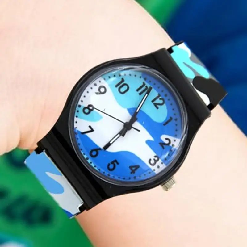 Orologio analogico per bambini, orologio analogico per bambini, Orologio analogico mimetico impermeabile, Orologio da polso per esterni sportivi, orologio di apprendimento divertente, strumento di ins miniatura 3