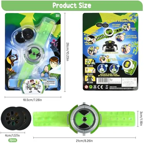 Orologio Bambini con Cartoni Animati - Proiettore da Polso con 8 Motivi per Giochi di Ruolo per Ragazzi e Ragazze miniatura 3