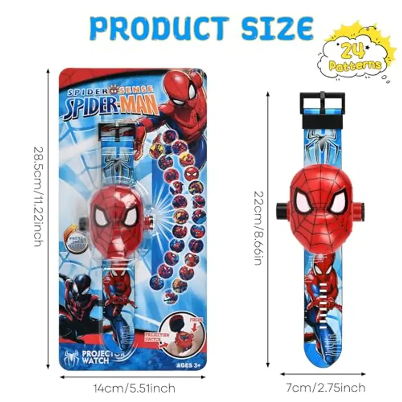 Orologio Bambini con Proiettore Digitale, 24 Motivi di Proiezione, Elettronico da Polso per Bambini e Ragazze (B) miniatura 2