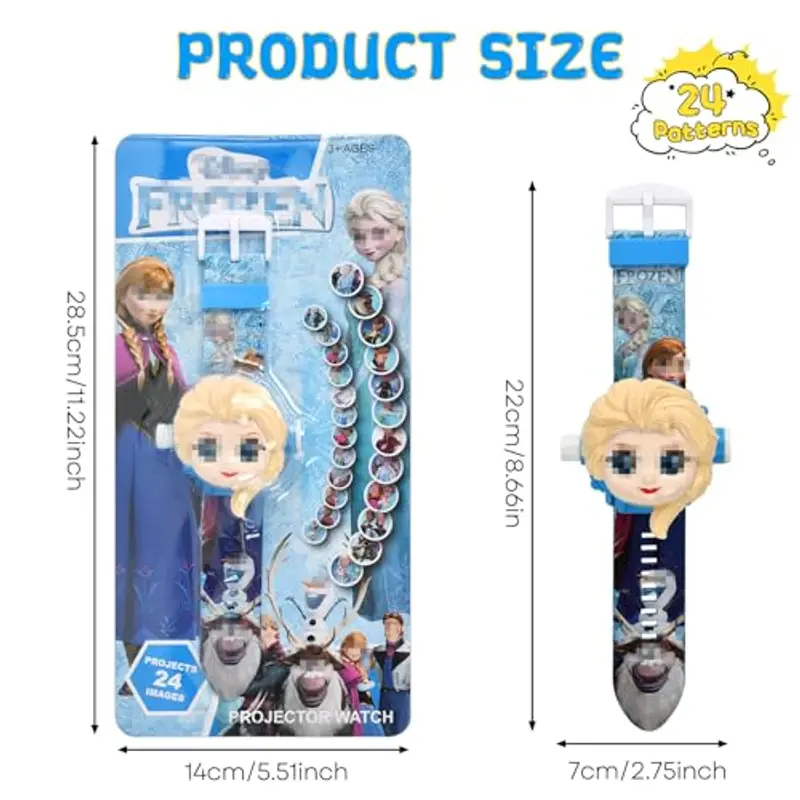 Orologio Bambini con Proiettore Digitale, 24 Motivi di Proiezione, Elettronico da Polso per Bambini e Ragazze (F) miniatura 2