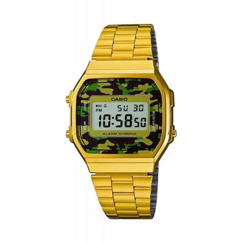 Orologio CASIO Unisex Vintage A168WEGC-3EF dorato camouflage