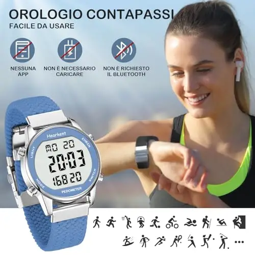 Orologio contapassi da donna, puoi goderti passi, chilometraggio, calorie, conto alla rovescia, sveglia e altre miniatura 2