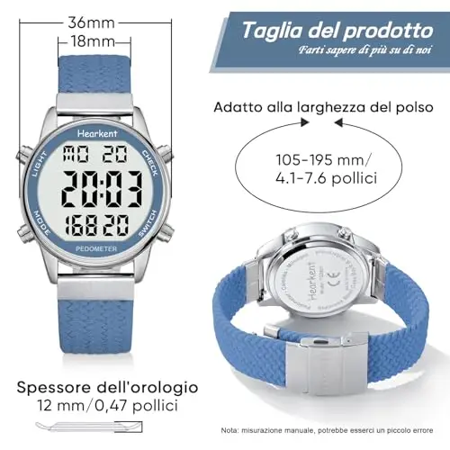Orologio contapassi da donna, puoi goderti passi, chilometraggio, calorie, conto alla rovescia, sveglia e altre miniatura 3