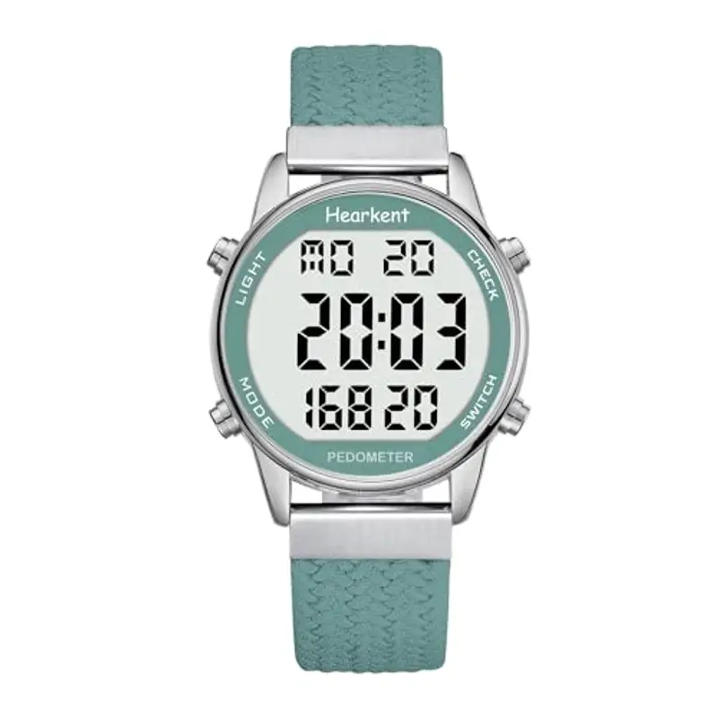 Orologio contapassi da donna, puoi goderti passi, chilometraggio, calorie, conto alla rovescia, sveglia e altre funzioni. Nessuna app o ricarica richiesta, 2401 (verde)