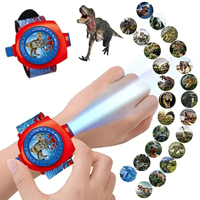 Orologio da Polso con proiettore Digitale, 24 Dinosauro motivi di proiezione, Orologio Giocattolo per Bambini, Orologio da polso digitale del Proiettore per le Ragazze dei Ragazzi