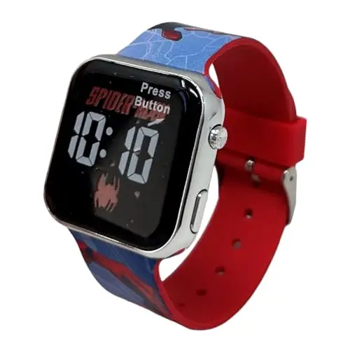 Orologio da polso digitale Spiderman Marvel per bambini con schermo quadrante a led e cinturino in silicone miniatura 3