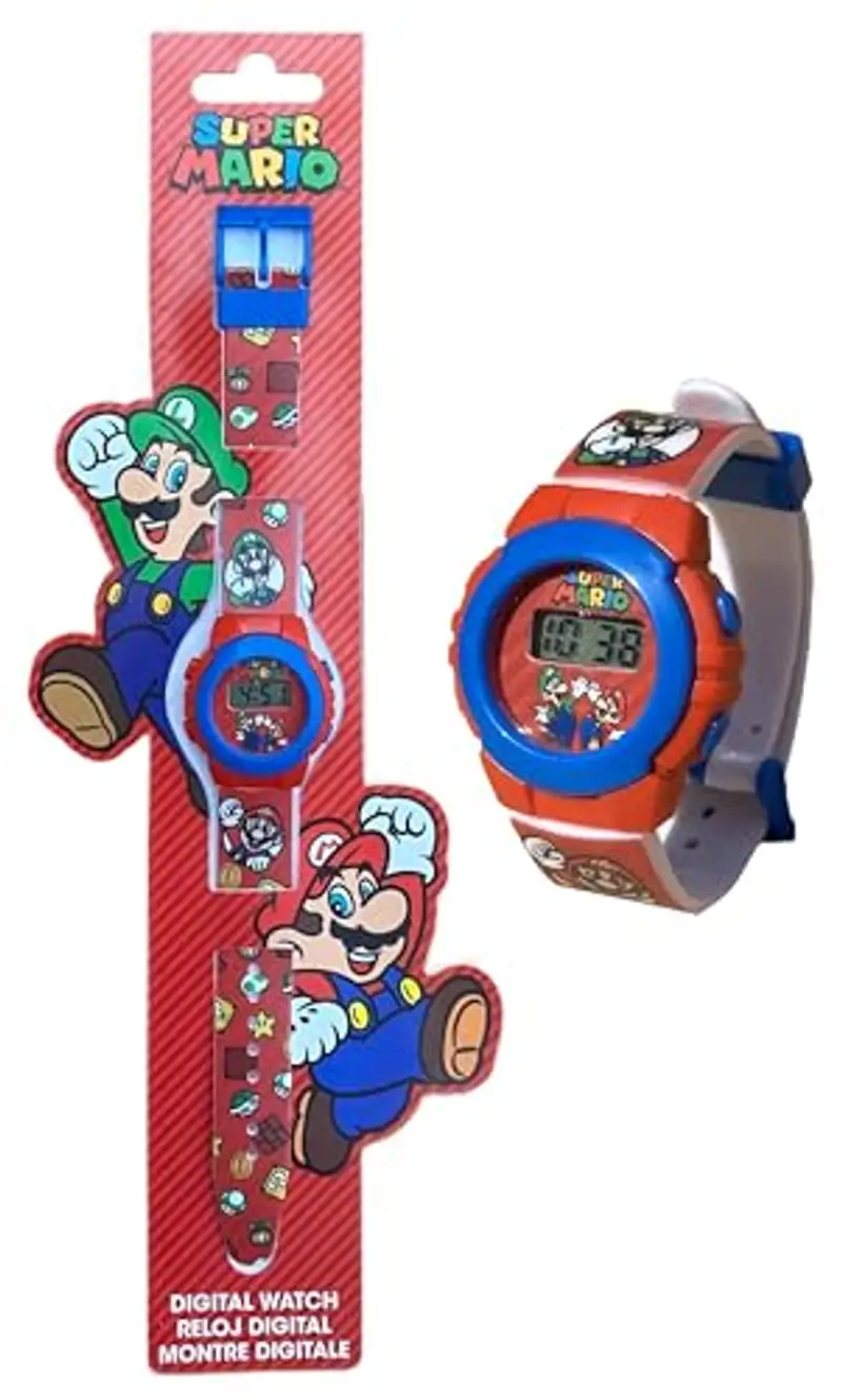 Orologio da polso digitale Super Mario, per bambini, in confezione sagomata miniatura 2