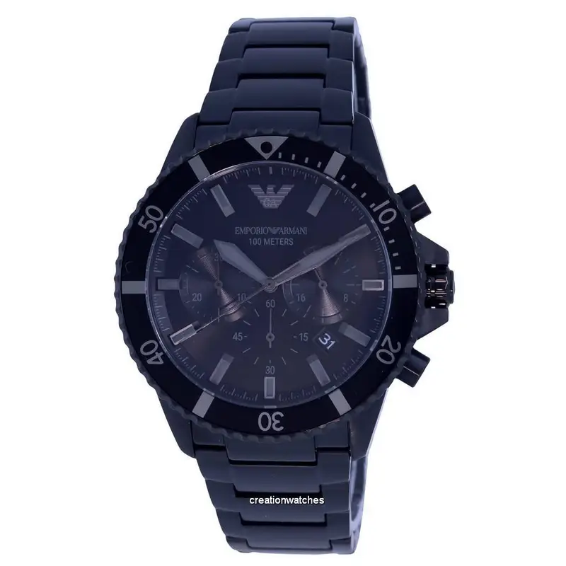 Orologio da uomo Emporio Armani cronografo in acciaio inossidabile al quarzo AR11363 100M nero