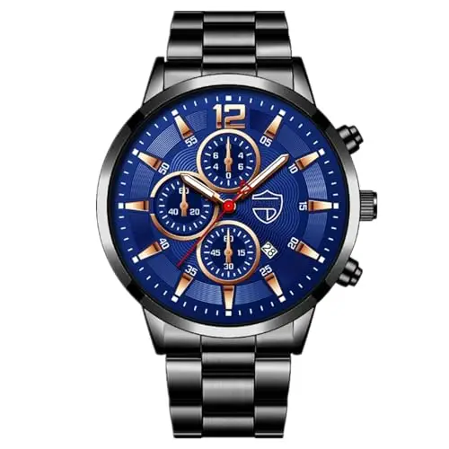 Orologio da uomo in acciaio inossidabile alla moda, personalità, quadrante grande con calendario, orologio al quarzo