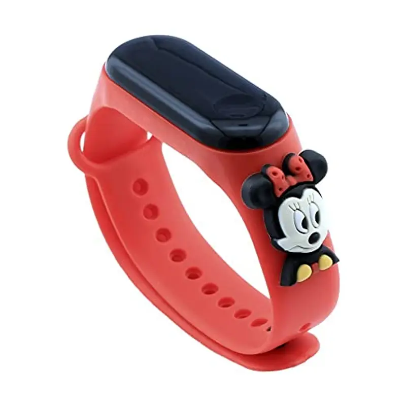 Orologio digitale braccialetto in silicone bambino bambina Sportivo cartoni animati - cinturino compatibile xiaomi mi band (minnie)