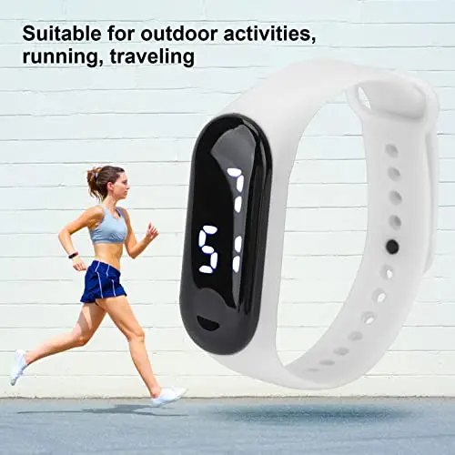 Orologio Digitale, Display a Luce Bianca a LED, Specchio in Plastica Movimento Elettronico Cinturino in Silicone miniatura 2