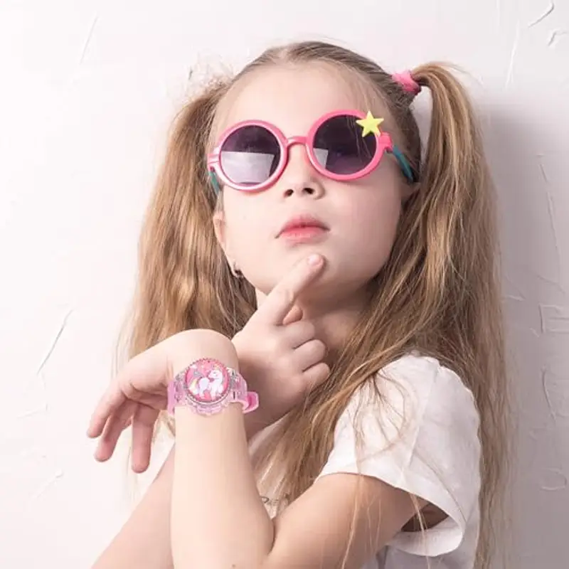 Orologio Digitale per Bambini Orologi Ragazza con 3D Cartone Animato Cinturino Cartoni 3D Retroilluminazione Elettronicamente Illuminato LED Musica Orologio, Visualizzazione Della Data e Dell'ora miniatura 2