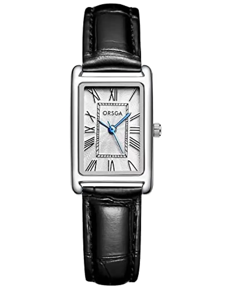 Orologio Donna Cinturino Pelle Classico Rettangolare Orologio da Polso Donna Elegante Analogico Quarzo Impermeabile Orologio da Donna Retrò Moda Design, Regalo per Donna - Nero