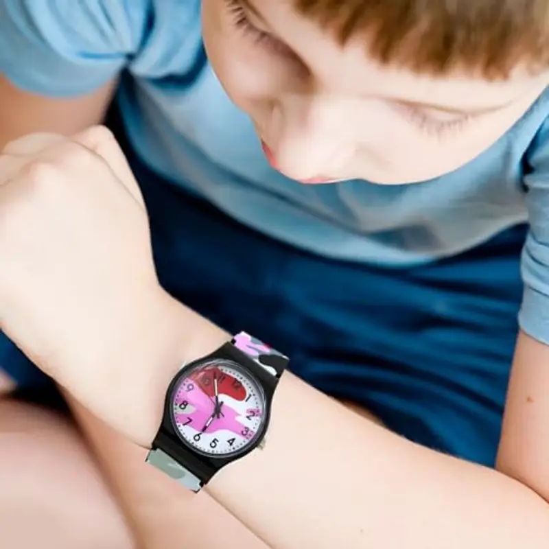 Orologio in quarzo per bambini, orologio analogico per bambini, Waterproof Mimeflage Kid Quartz, Orologio da polso per esterni sportivi, orologio di apprendimento divertente, strumento di insegnament miniatura 2