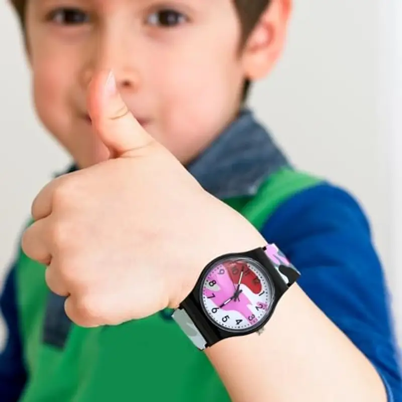 Orologio in quarzo per bambini, orologio analogico per bambini, Waterproof Mimeflage Kid Quartz, Orologio da polso per esterni sportivi, orologio di apprendimento divertente, strumento di insegnament miniatura 3
