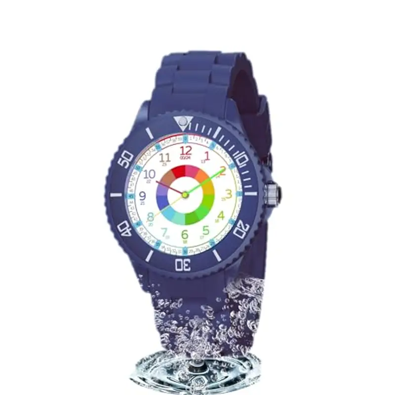 Orologio per bambini,Orologio per bambini per ragazzi e ragazze,orologio da polso educativo per bambini,orologio analogico con lunetta girevole,facile da imparare a leggere, Full HD 1080P Home
