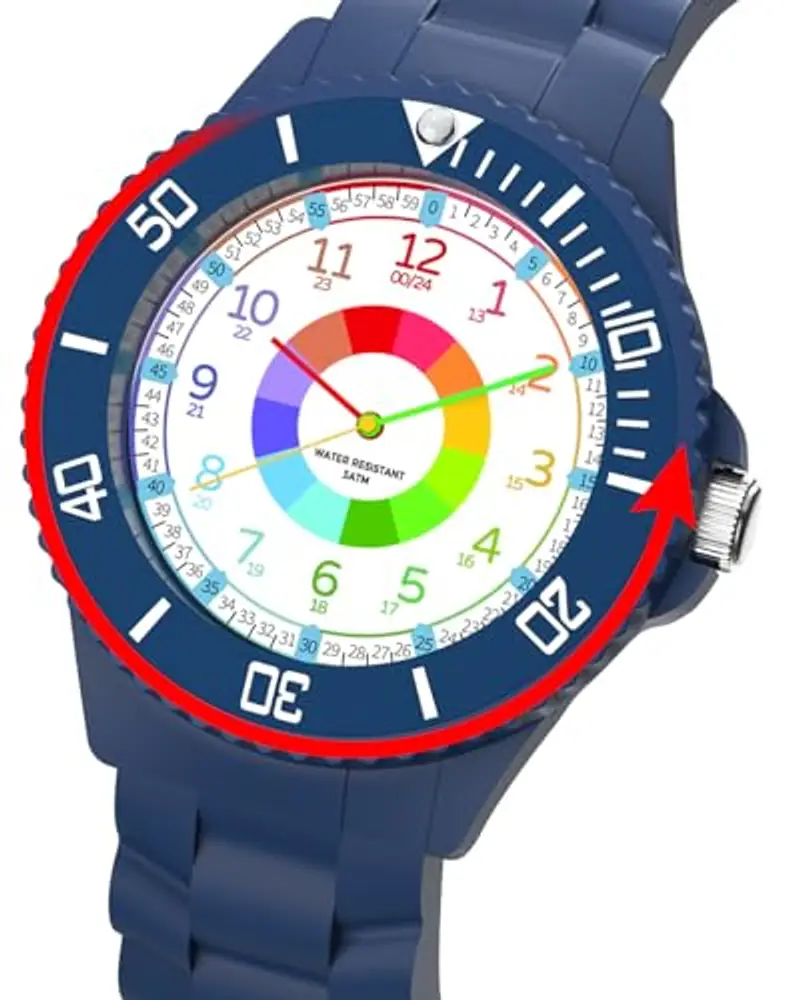 Orologio per bambini, Orologio per bambini per ragazzi e ragazze, orologio da polso educativo per bambini, orologio analogico con lunetta girevole, facile da imparare a leggere, Full HD 1080P Home miniatura 2