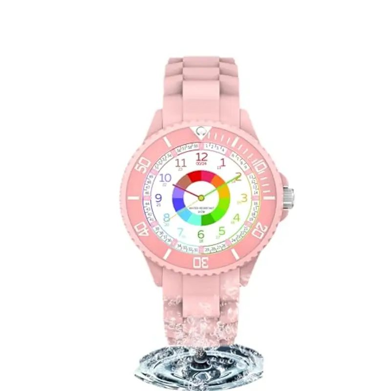 Orologio per bambini per ragazzi e ragazze,orologio da polso educativo per bambini,orologio analogico con lunetta