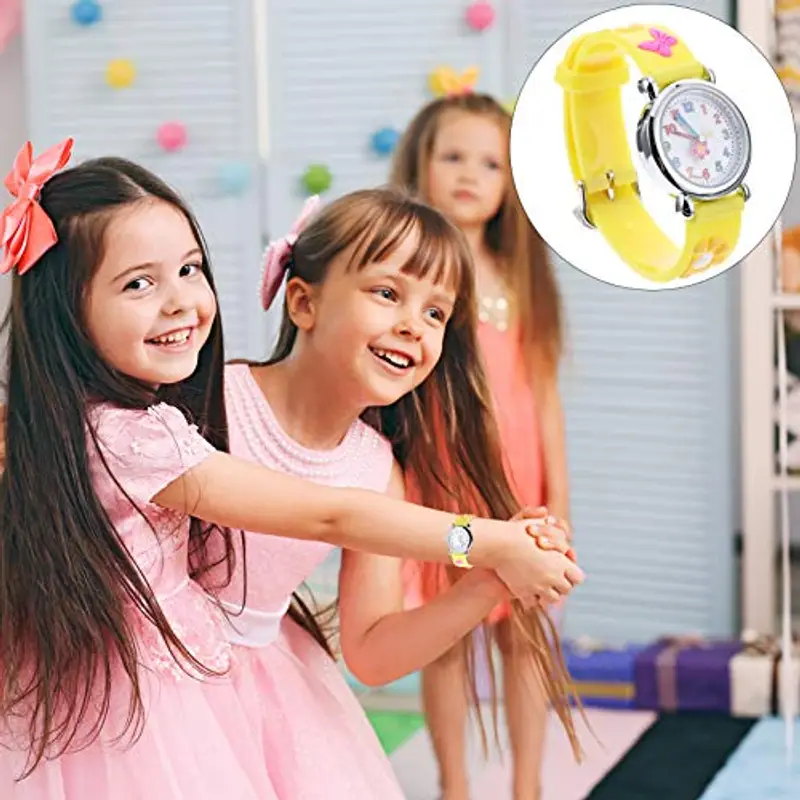 Orologio Per Ragazzo Ragazza Silicone Con Motivi Di Fiori Orologio Cartone Animato Per Ragazze Per Compleanni E miniatura 3