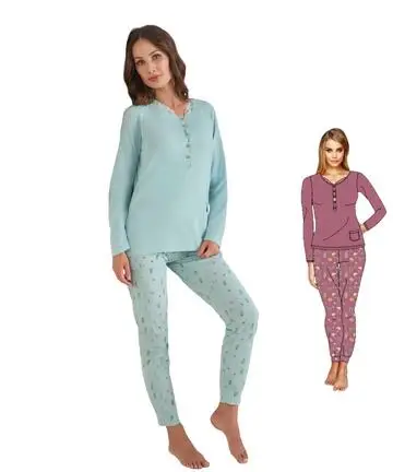 Pigiama donna in jersey di cotone Oro Nero OD562