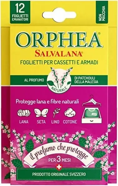 Orphea Salvalana Anti-Tarme 12 Foglietti Patchouli Della Malesia
