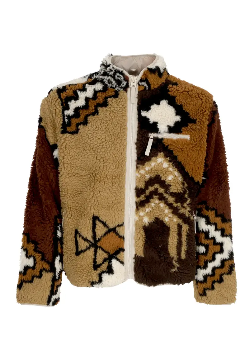 Orsetto Uomo Moroccan Rug Sherpa Jacket Brown Multi