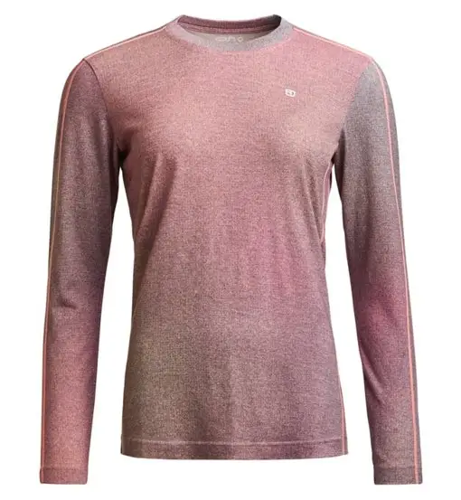 185 Rocknwool Print Ls W - maglia a maniche lunghe - donna Pink