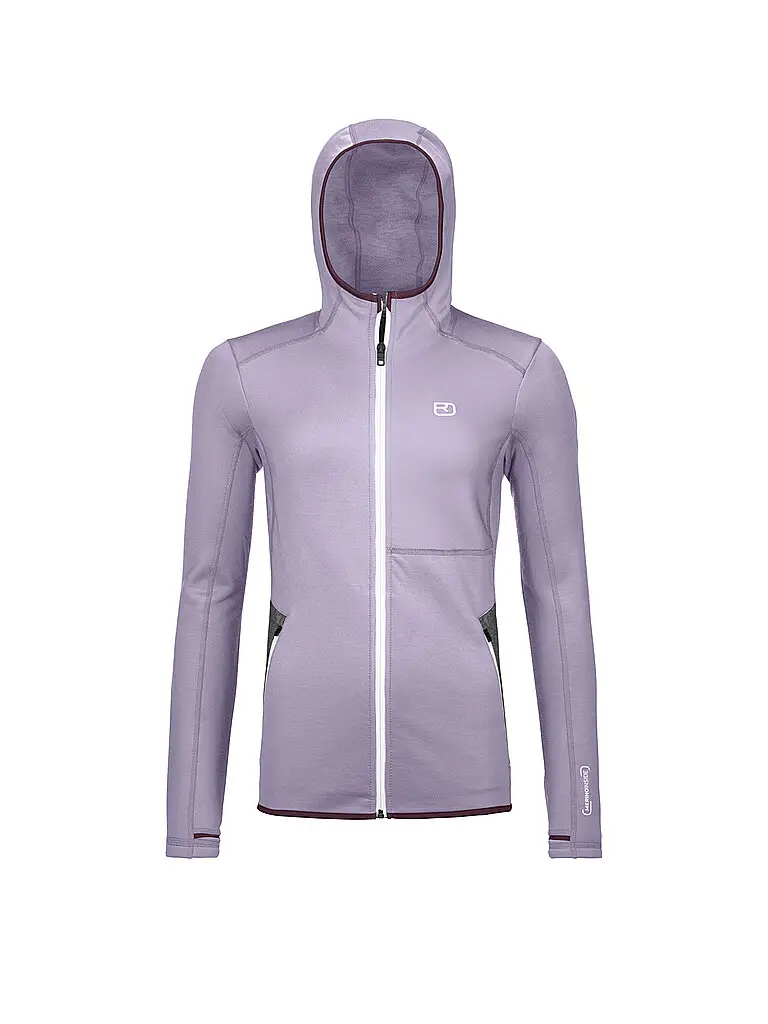 Felpa con cappuccio in pile da donna lilla | XS