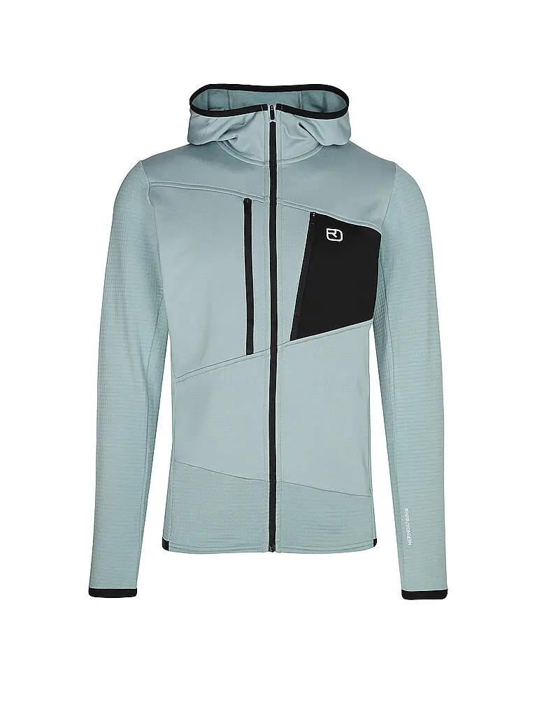 Giacca in pile da uomo Grid Hoodie azzurro | M