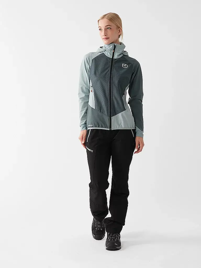Giacca softshell da donna Col Becchei con cappuccio azzurro | M miniatura 2