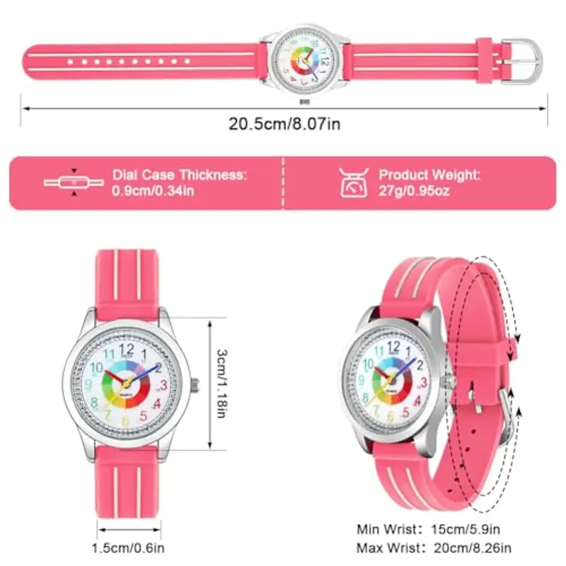 OSDUE Orologio per Bambino Bambini, Orologio Educativo con Lancette per ragazzi e ragazze, orologio resistente all'acqua miniatura 2