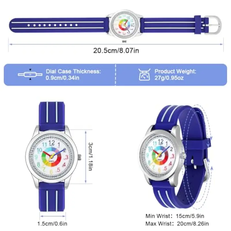 OSDUE Orologio per Bambino Bambini, Orologio Educativo con Lancette per ragazzi e ragazze, orologio resistente all'acqua miniatura 2